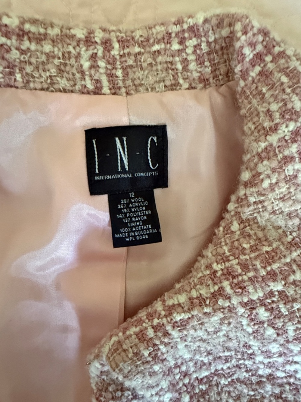 INC Chic Pink Tweed Skirt & Jacket Set - Picture 2 of 7